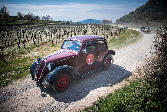 Alberto and Federico Riboldi win the Franciacorta Historic on a 1937 Fiat 508 C